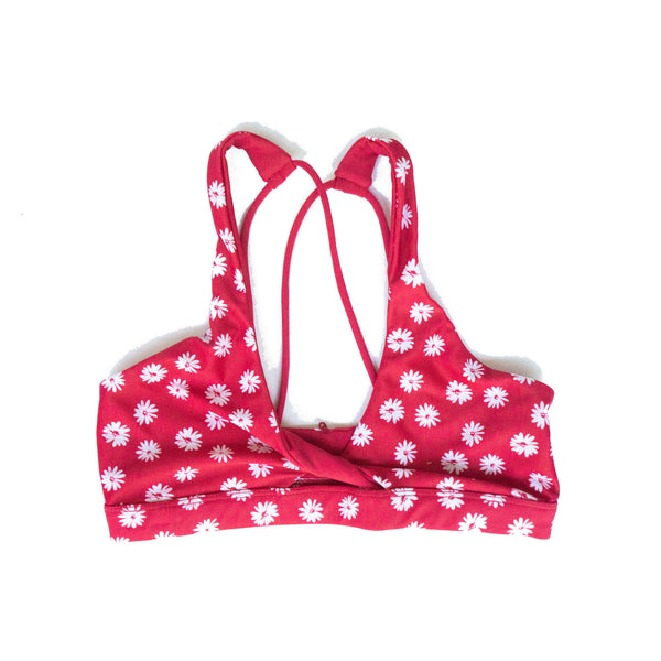 Hanalei bikini Top in red daisy - Summer Label Swimwear.  Best bikinis for summer.