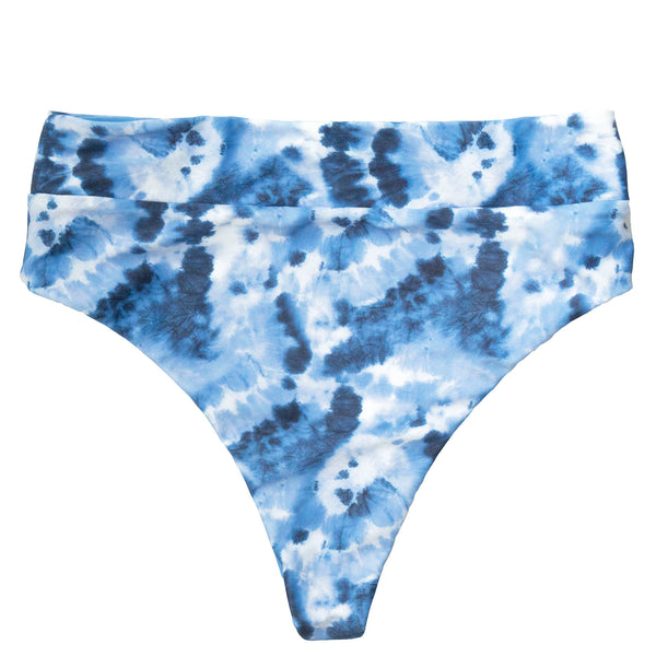 Maui high waisted bikini bottom in blue tie dye by Summer Label