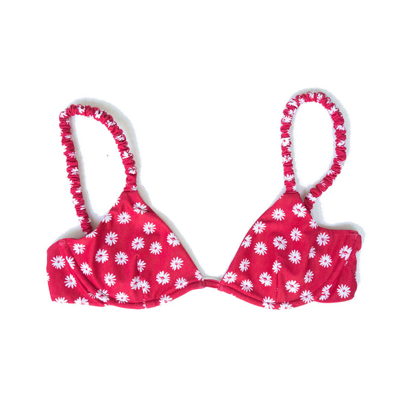 Noosa underwire bikini top in red daisy - summer label swimwear