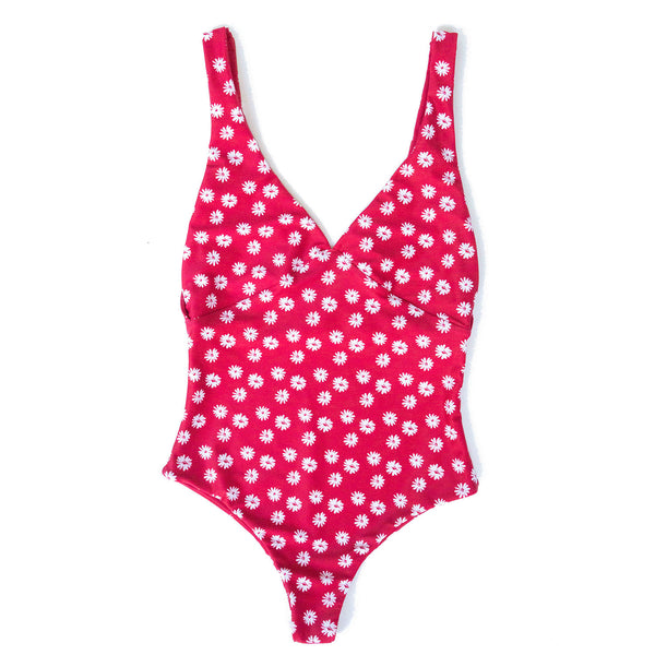 Barbados One Piece Swimwear in Red Daisy by Summer Label - the best summer bikinis