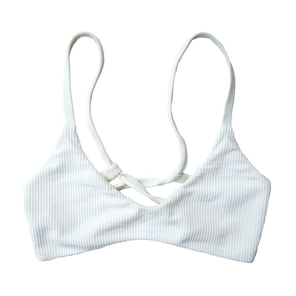 Montauk scoop neck Bikini Top in ribbed foam by summer label swimwear.  Montauk's favorite summer bikinis